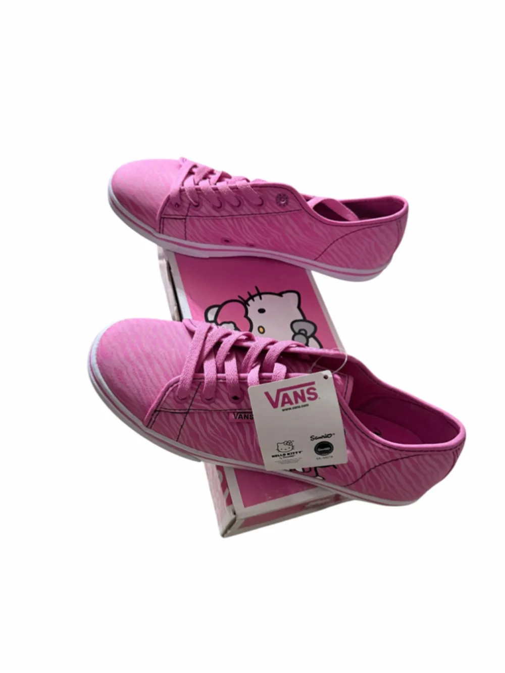 Women's Vans Hello Kitty Sneakers Size 7 Pink Zebra Print